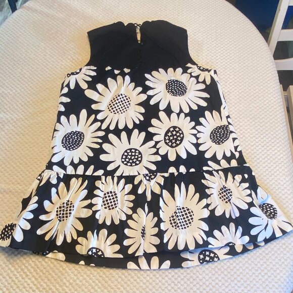 Victoria Beckham Daisy Floral Drop Waist Mini Dress Black White Size 1X - Picture 3 of 14